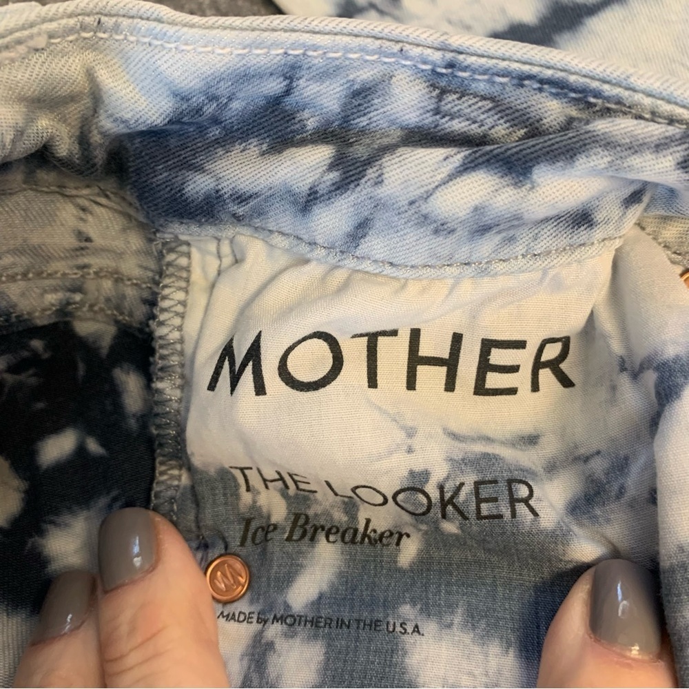 MOTHER The Looker tie-dye Skinny Jean in Ice Breaker Size 26 Luxury Boho Spring - Picture 7 of 9